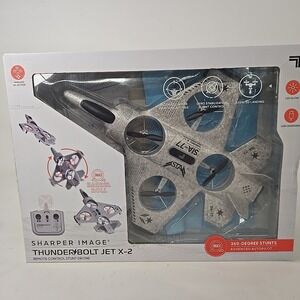 Sharper Image Toy RC Thunderbolt Jet X-2 Stunt Drone Lightweight Works!!!